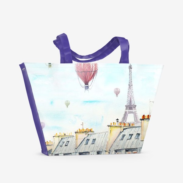 Пляжная сумка &laquo;Париж и воздушные шары&raquo;