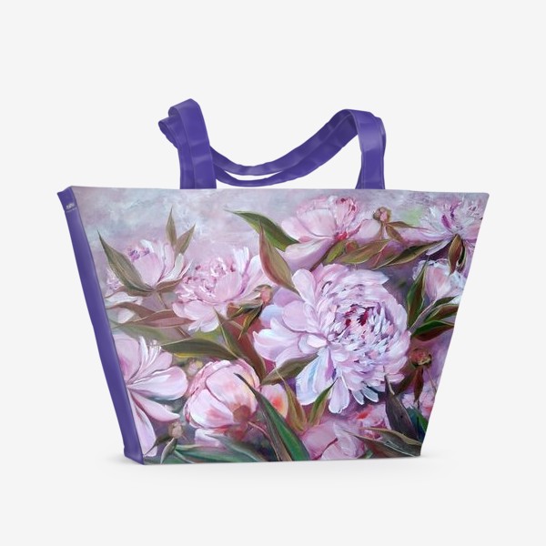Пляжная сумка «Нежные розовые пионы»