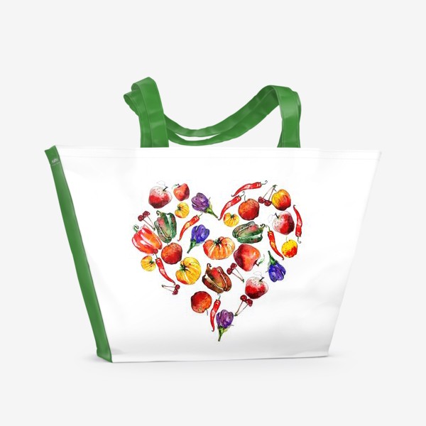 Пляжная сумка &laquo;овощное сердце&raquo;