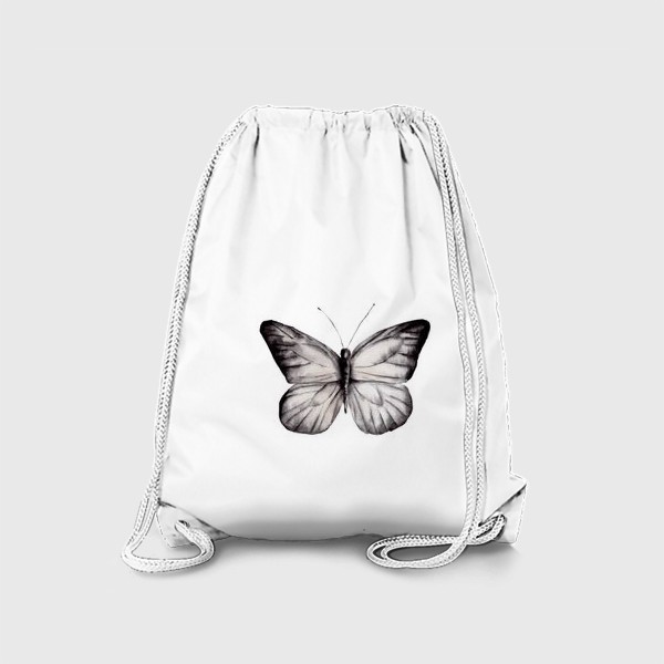 Рюкзак «Черно-белая акварельная бабочка»