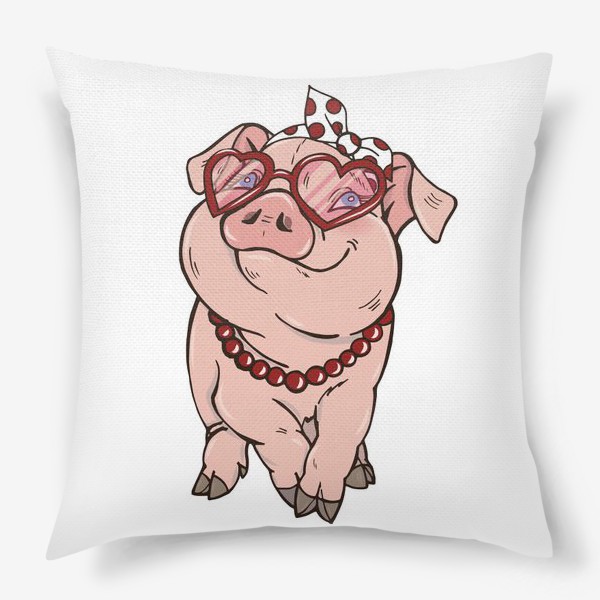 Подушка «Свинка модница»