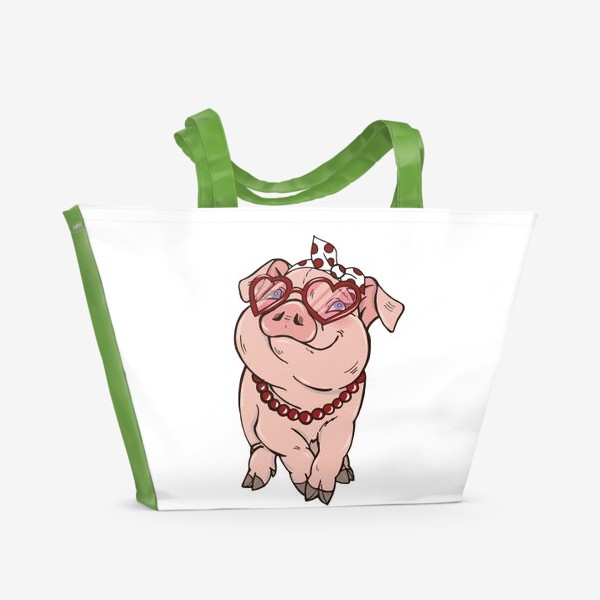 Пляжная сумка «Свинка модница»