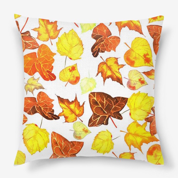 Подушка «оранжевые осенние листья»