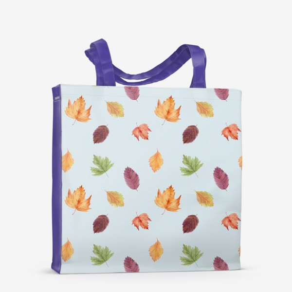 Сумка-шоппер «Осенний узор с акварельными листьями»