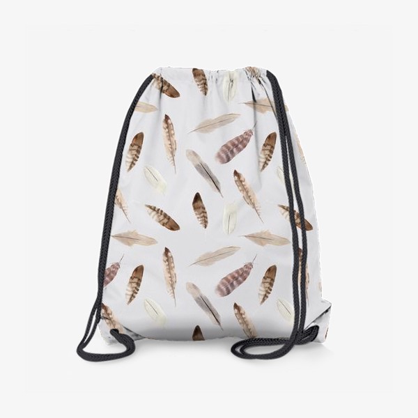 Рюкзак «Узор с акварельными перьями»