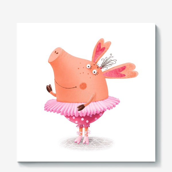 Холст «Свинка - балеринка»