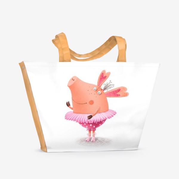 Пляжная сумка «Свинка - балеринка»