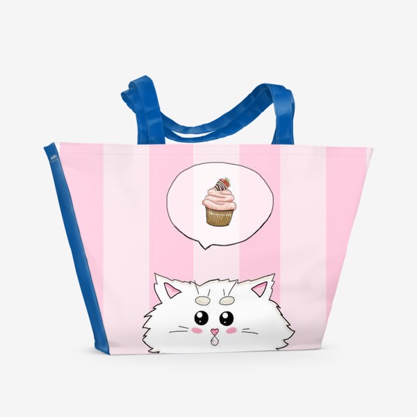 Пляжная сумка «Кот и пирожное»