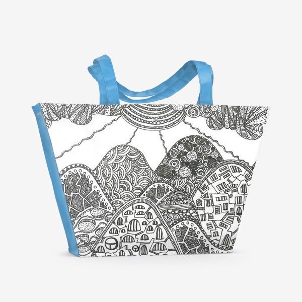 Пляжная сумка «Горы zentangle»