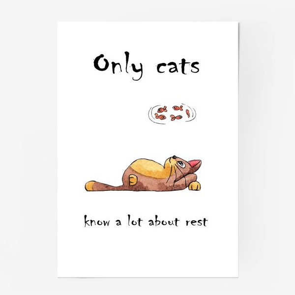 Постер «Кот на отдыхе»