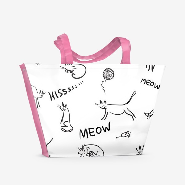 Пляжная сумка «Всюду котики»