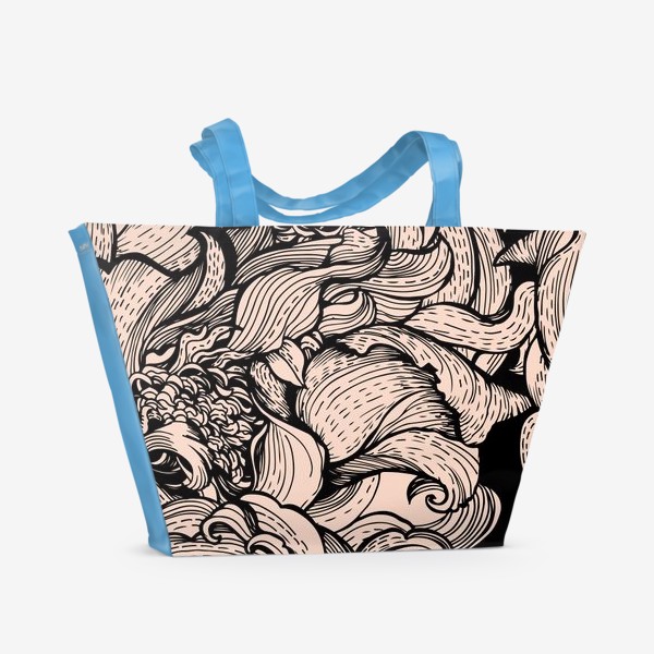Пляжная сумка «Графический цветочный паттерн»