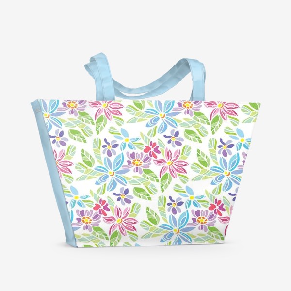 Пляжная сумка «Летние цветы. Паттерн»