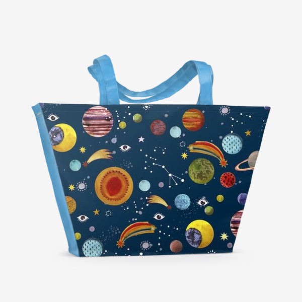 Пляжная сумка «Межпланетный космический паттерн.»