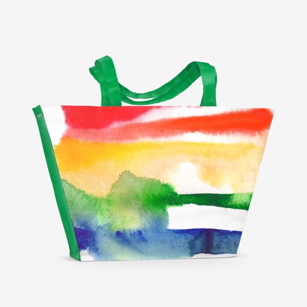 Пляжная сумка «акварельная радуга»