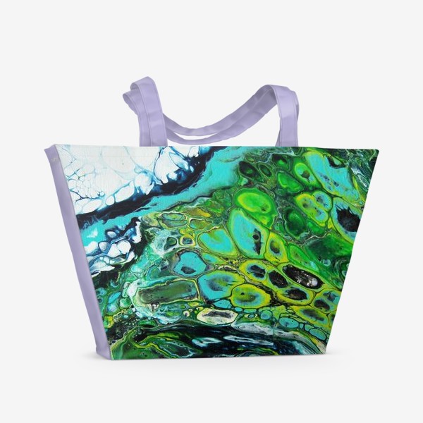 Пляжная сумка «Fluid art зеленый»