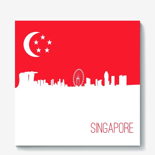 Холст &laquo;Singapore vector graphic design&raquo;