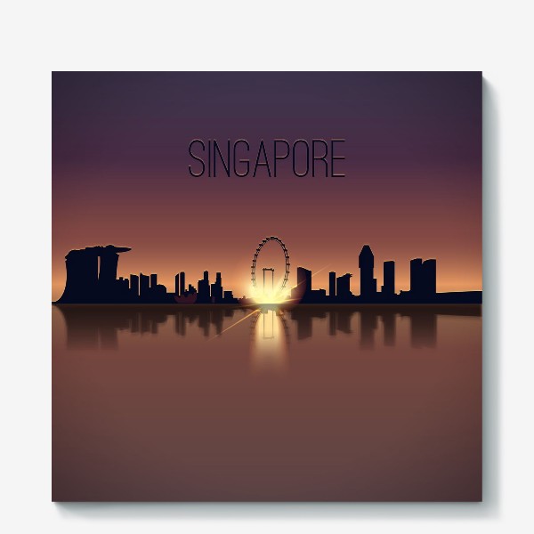 Холст &laquo;Singapore skyline background&raquo;
