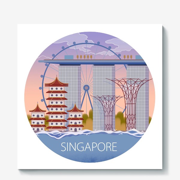 Холст «Сингапур лаконичный»