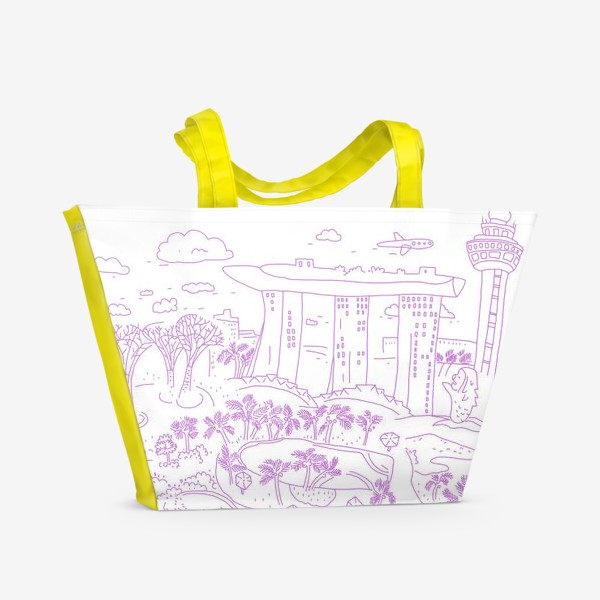 Пляжная сумка &laquo;Сингапур достопримечательности&raquo;