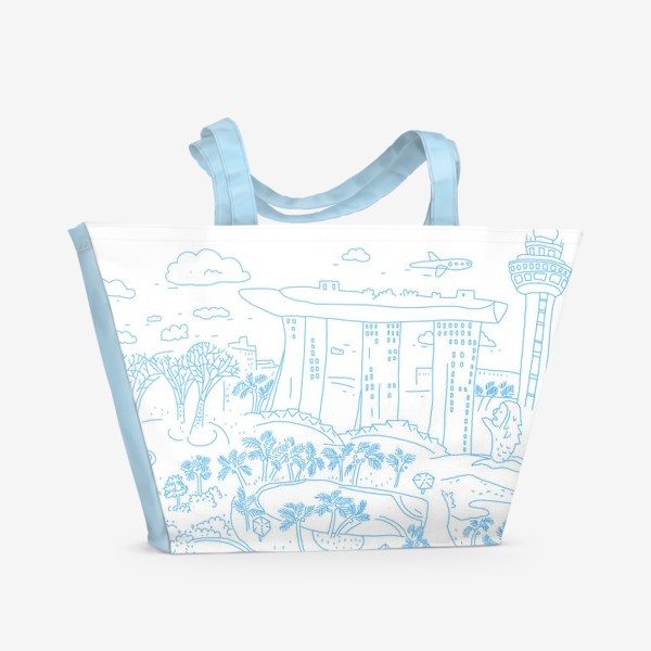 Пляжная сумка «Сингапур достопримечательности»