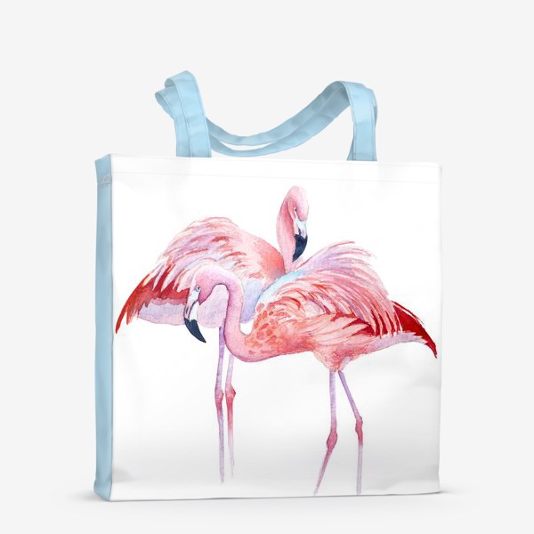 Сумка-шоппер «розовый фламинго и тропики»