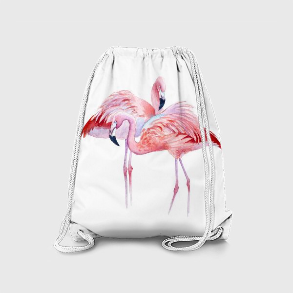 Рюкзак «розовый фламинго и тропики»