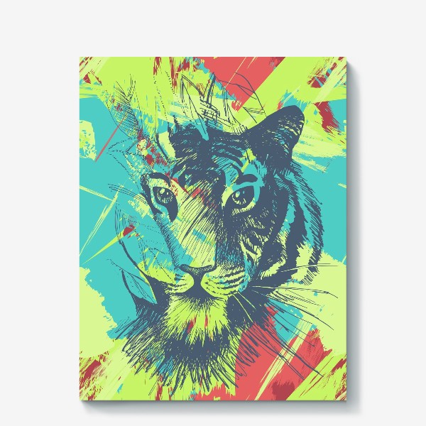 Холст «Дикий тигр в джунглях»