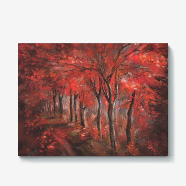 Холст «Пейзаж. Осень. Красный»
