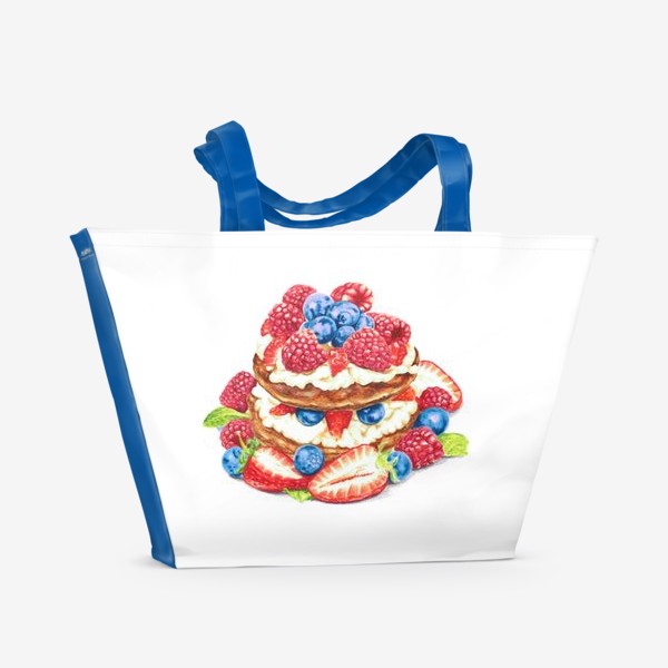 Пляжная сумка «Пирожное с ягодами»
