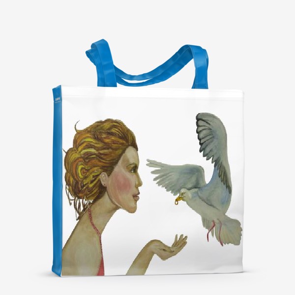 Сумка-шоппер «Девушка и чайка»
