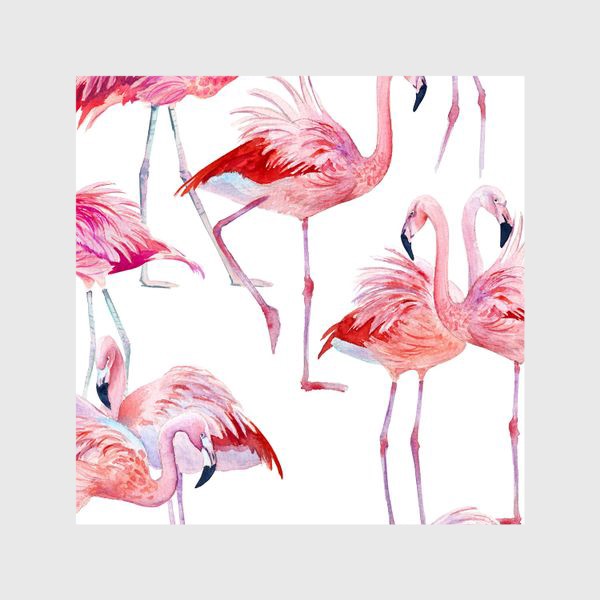 Шторы «узор с розовыми фламинго»