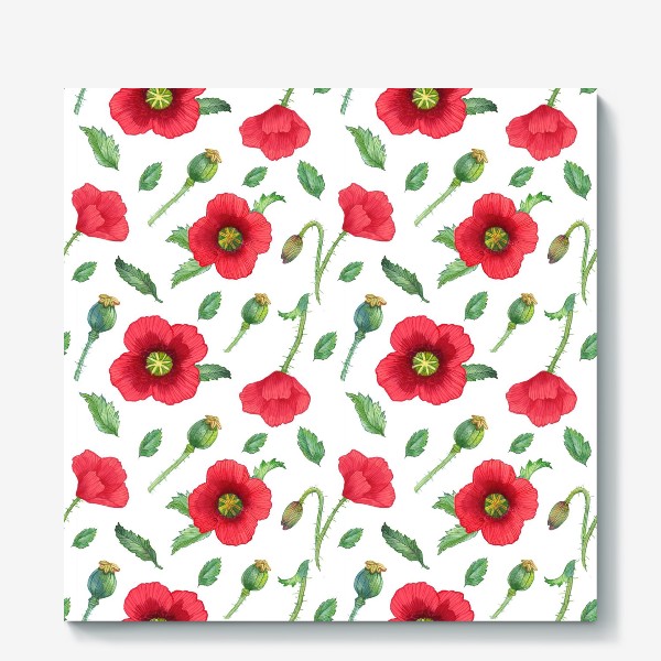 Холст «Red poppies pattern»