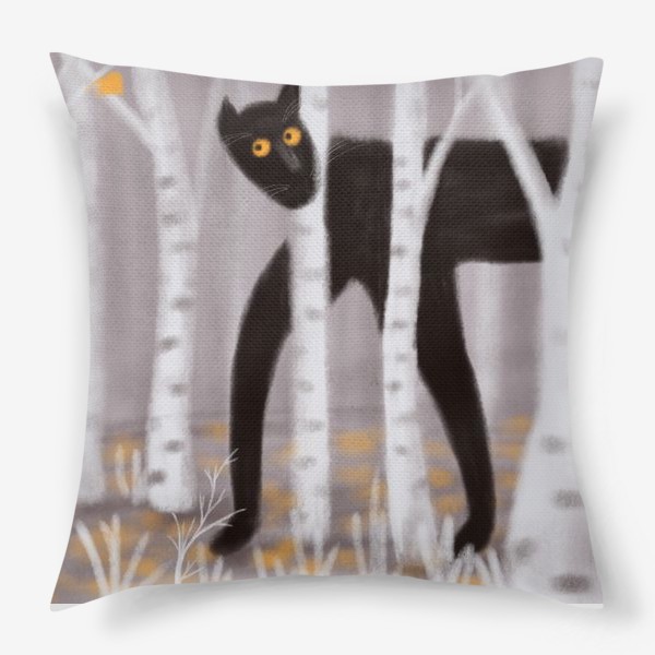 Подушка «Кот прячется в лесу»