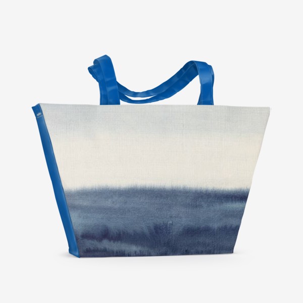 Пляжная сумка &laquo;Море цвета индиго. Современная абстракция, акварель. Indigo sea, modern abstract watercolor art&raquo;
