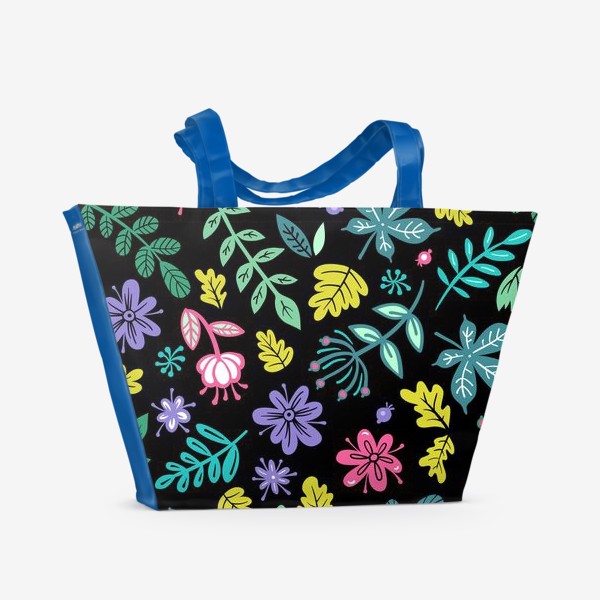 Пляжная сумка «Цветочная ночь»
