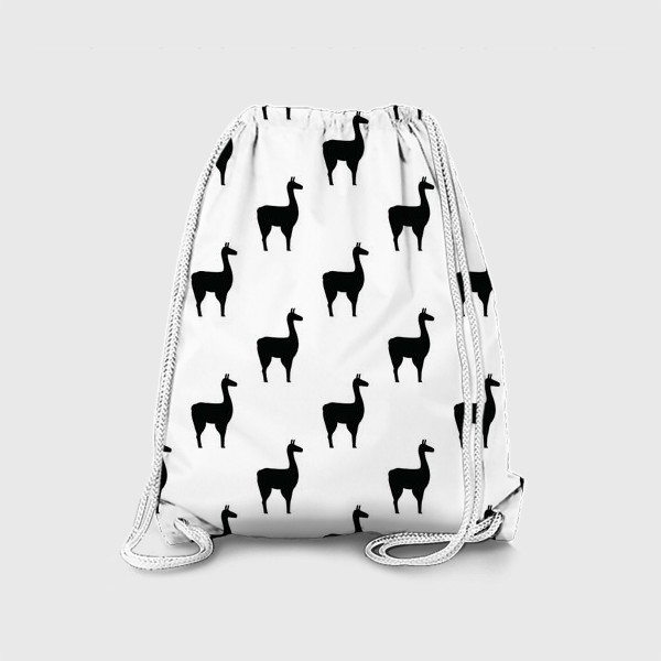 Рюкзак «Чёрно-белый паттерн с ламами»