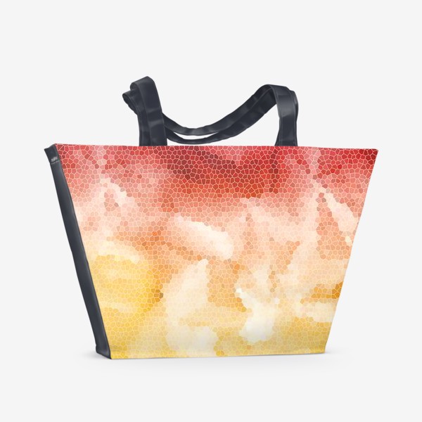 Пляжная сумка &laquo;Мозаика Красно-желтая абстракция&raquo;