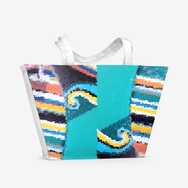 Пляжная сумка «Мозаика Абстракция на бирюзовом»