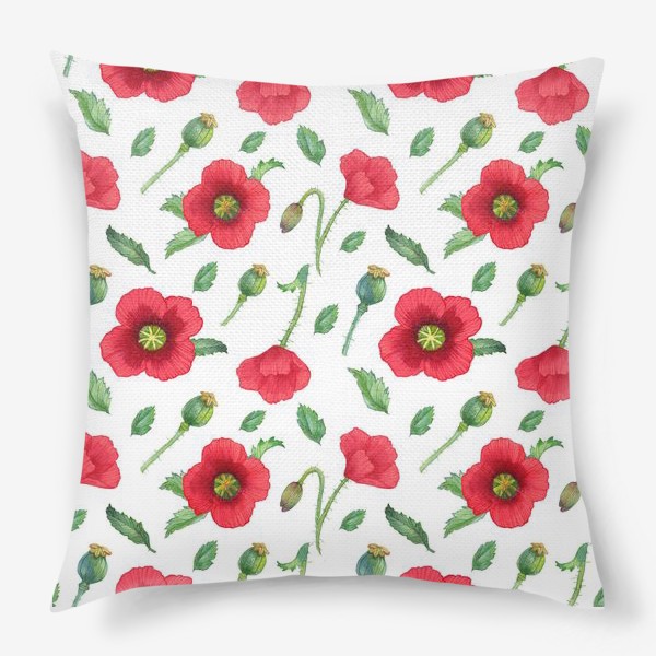 Подушка «Red poppies pattern»