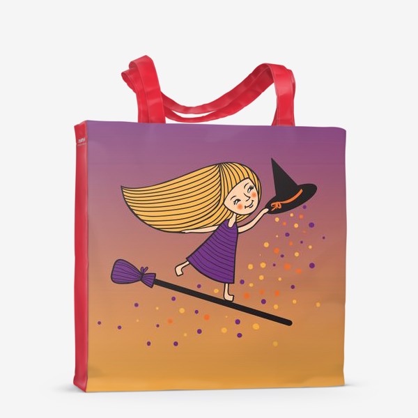 Сумка-шоппер «Маленькая ведьма летит на метле»