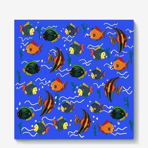 Холст «Радужные рыбки»