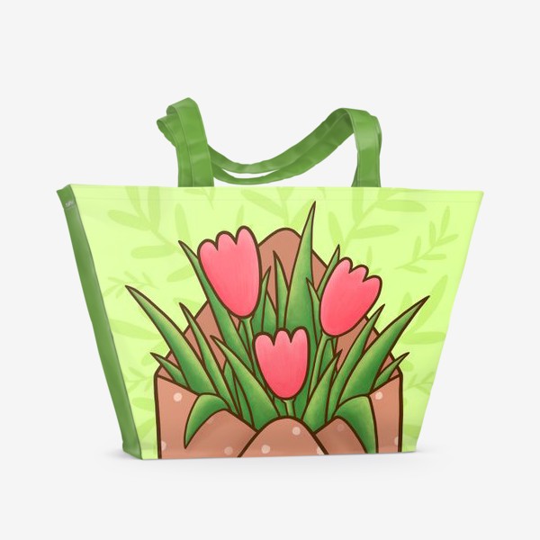 Пляжная сумка «Конверт с тюльпанами»
