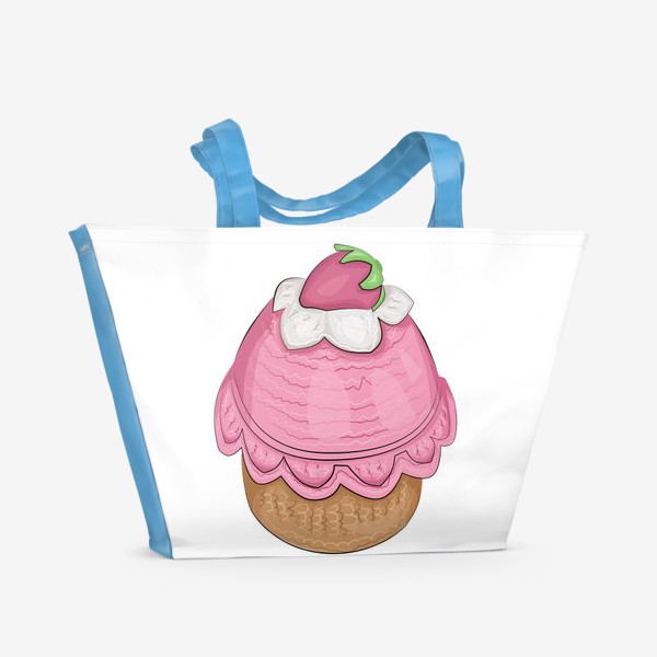 Пляжная сумка «Розовый капкейк»
