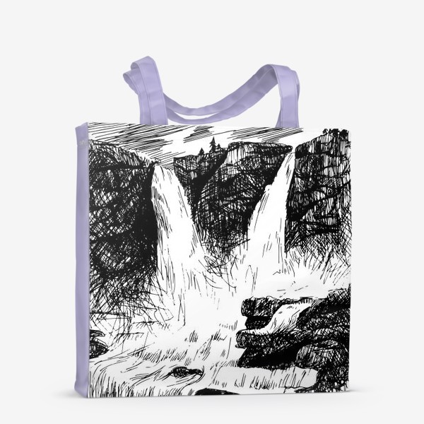 Сумка-шоппер «Пейзаж с водопадами и горами»