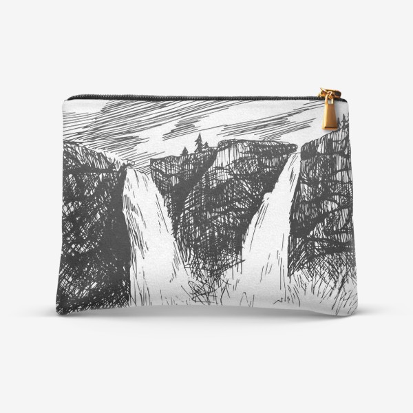 Косметичка &laquo;Пейзаж с водопадами и горами&raquo;
