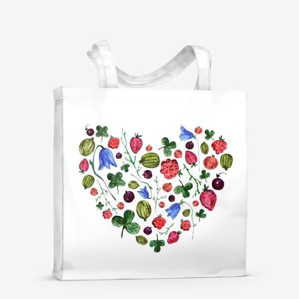 Сумка-шоппер «Сердечко из ягод и цветов»