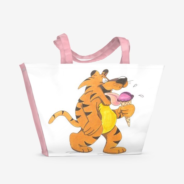 Пляжная сумка «Тигр и мороженное»