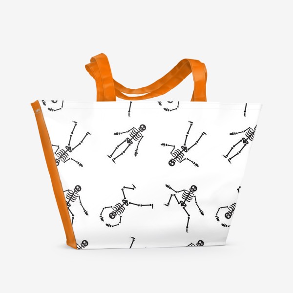 Пляжная сумка &laquo;Узор из танцующих скелетов&raquo;