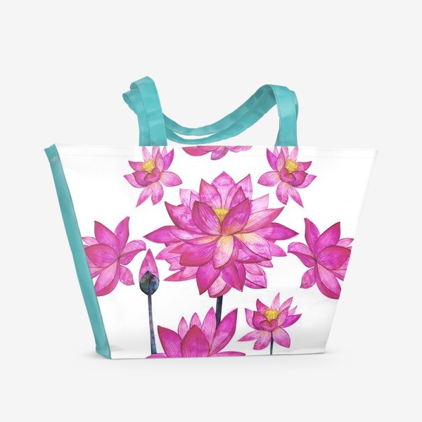 Пляжная сумка «Розовые лотосы»